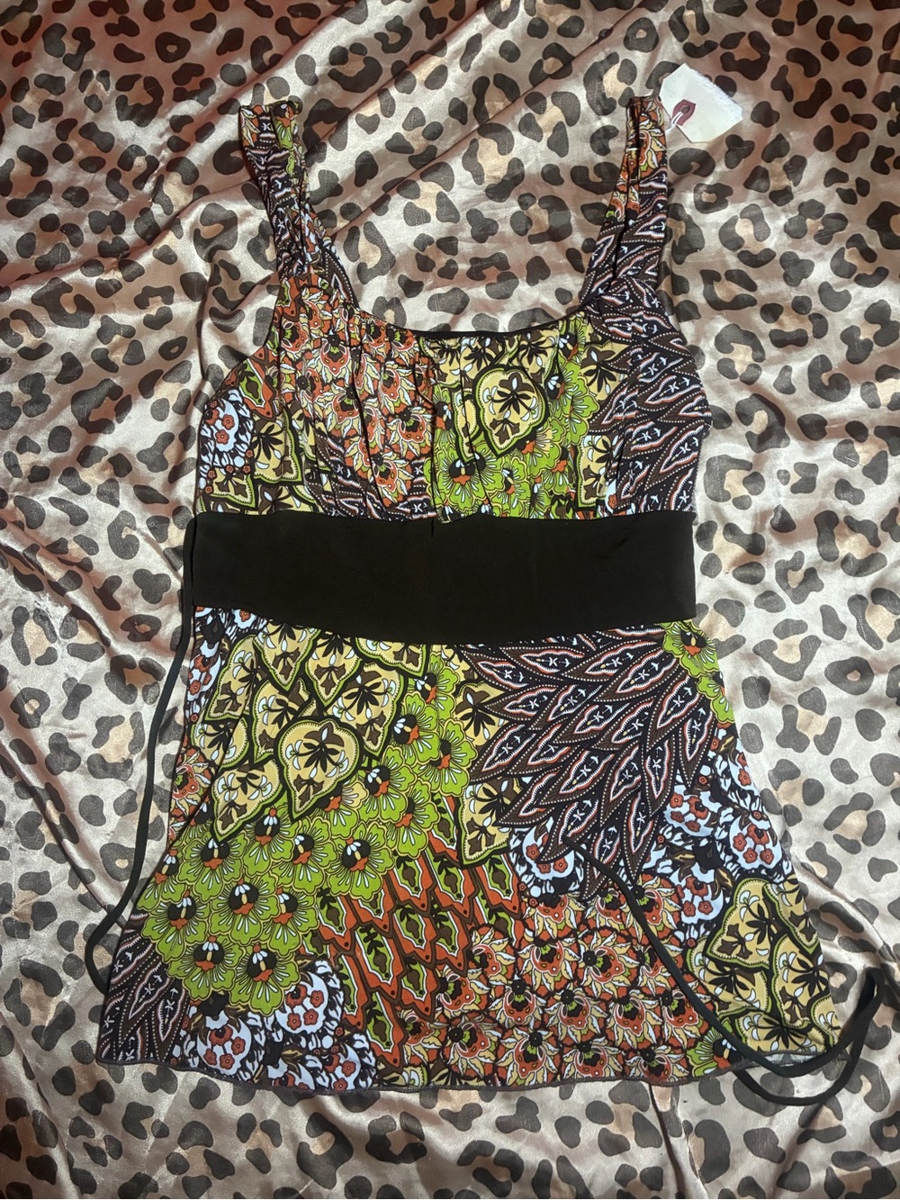 ⭒ adorable iz byer y2k tie back tank top